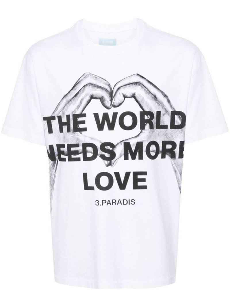 3PARADIS 'TWNML' Hands & Heart cotton T-shirt - White von 3PARADIS