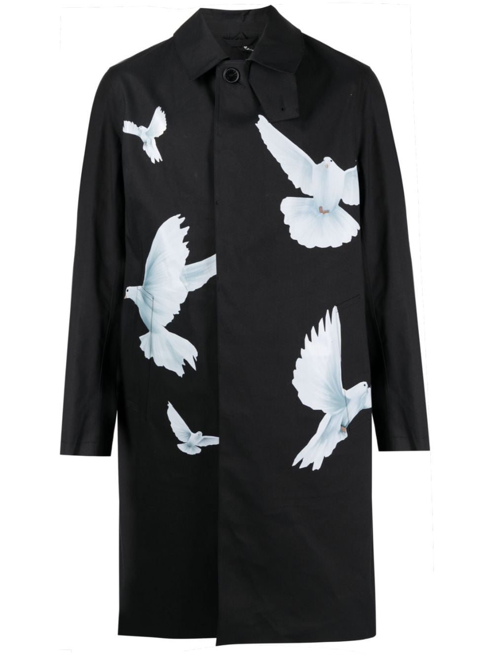 3PARADIS bird-print cotton trench coat - Black von 3PARADIS