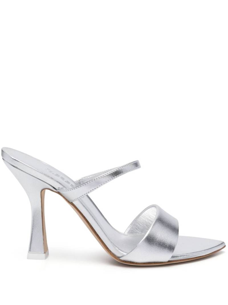 3juin 100mm metallic leather sandals - Silver von 3juin