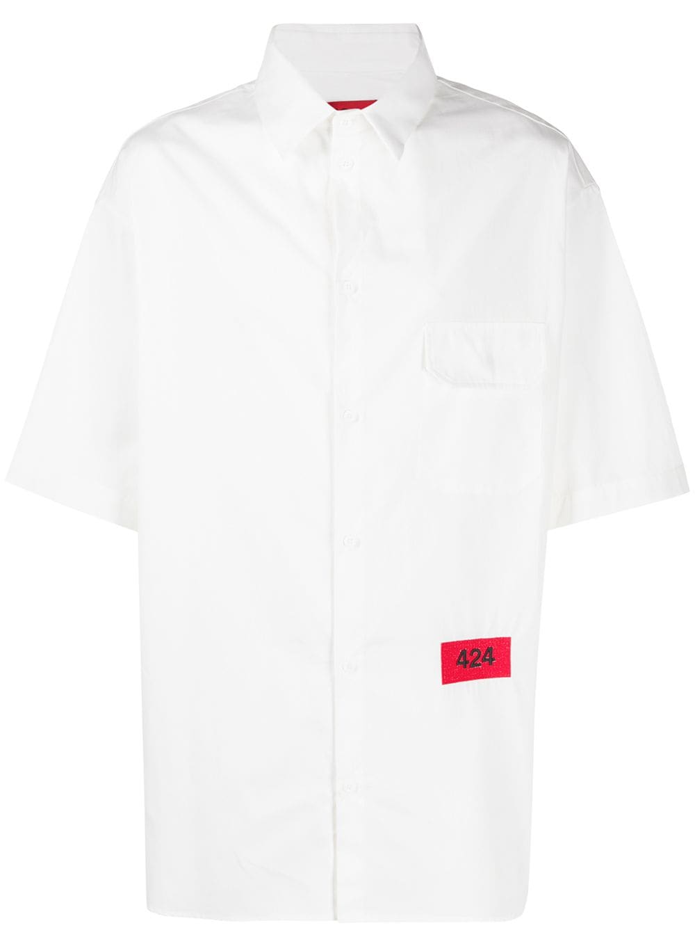 424 button down flap pocket shirt - White von 424