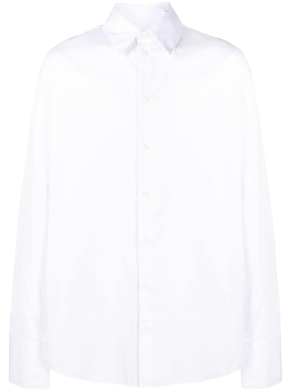 424 button-up cotton-blend shirt - White von 424