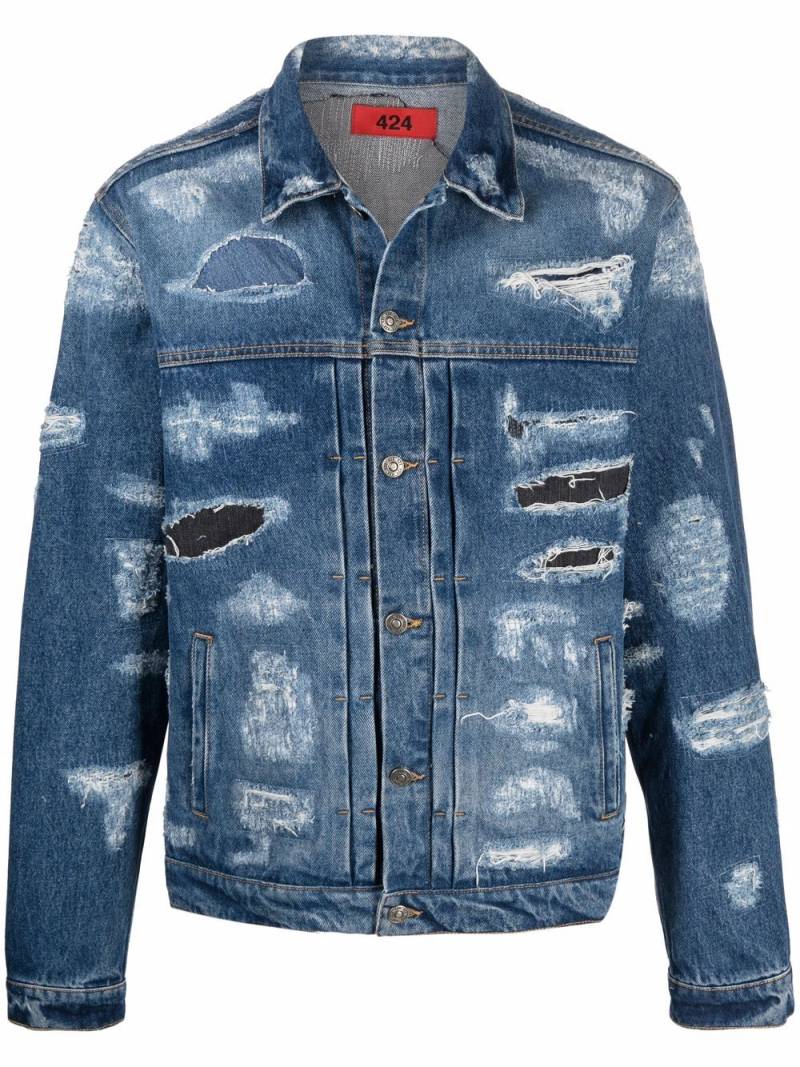 424 distressed denim jacket - Blue von 424