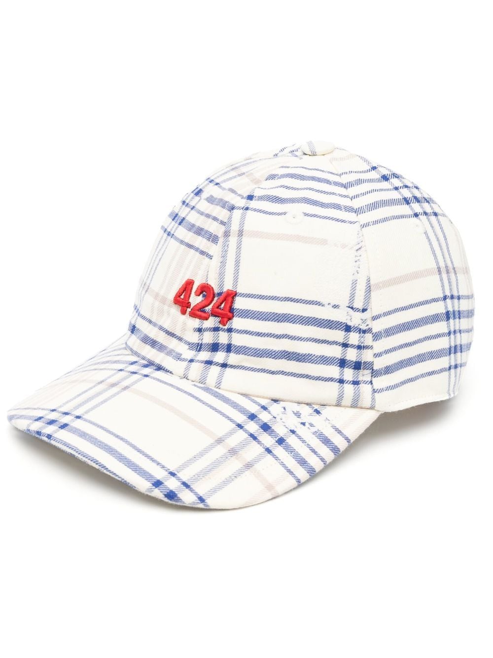 424 embroidered logo cotton-linen cap - Neutrals von 424