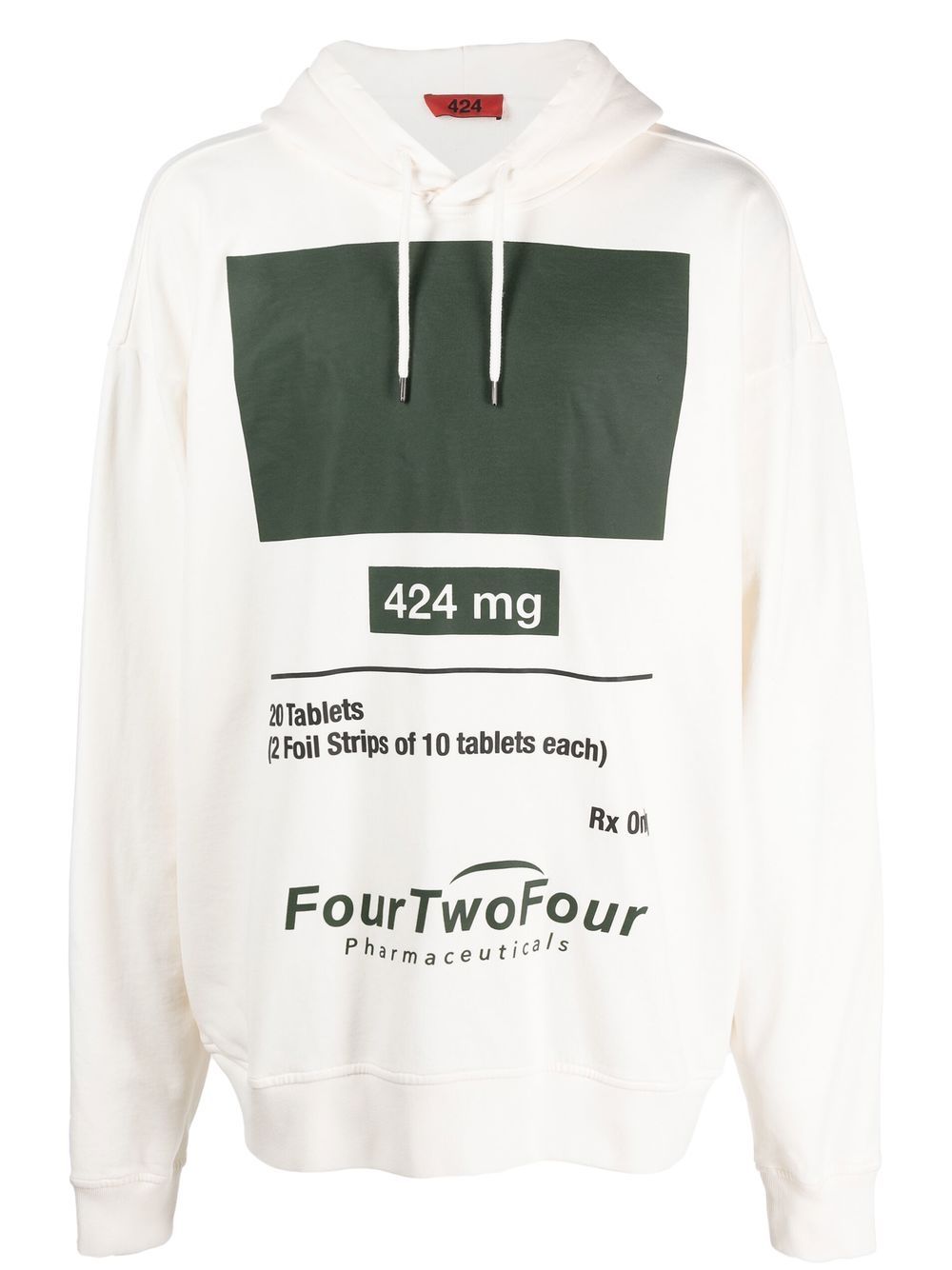 424 graphic-print cotton hoodie - White von 424
