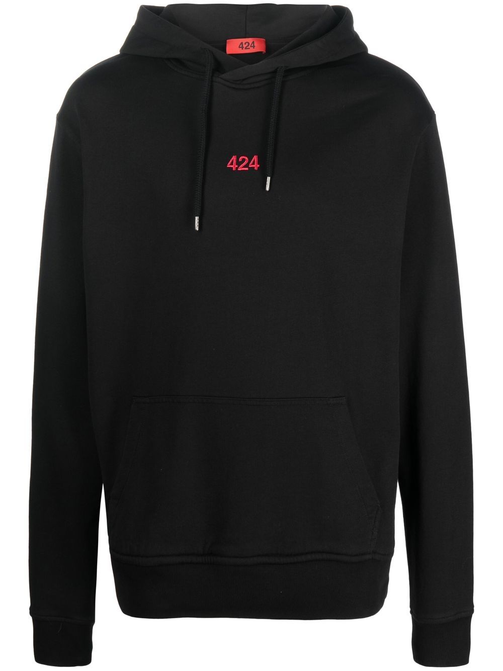 424 logo-embroidered drawstring hoodie - Black von 424