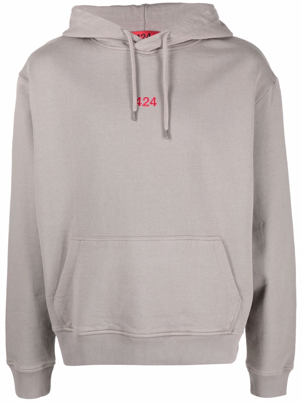 424 logo-embroidered hoodie - Grey von 424