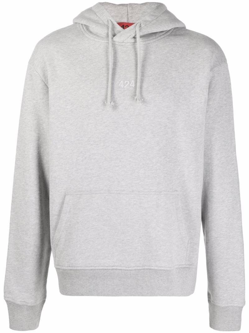 424 logo embroidered hoodie - Grey von 424