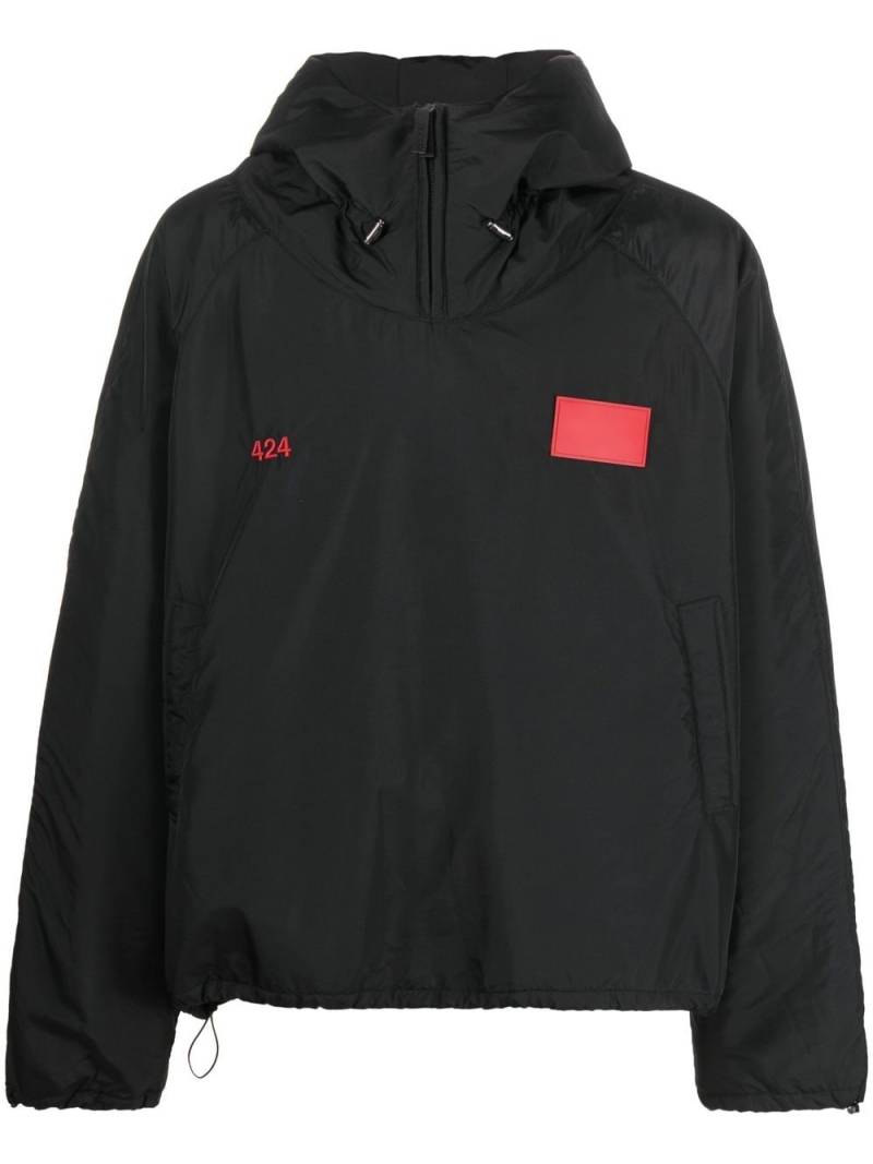 424 logo-patch jacket - Black von 424