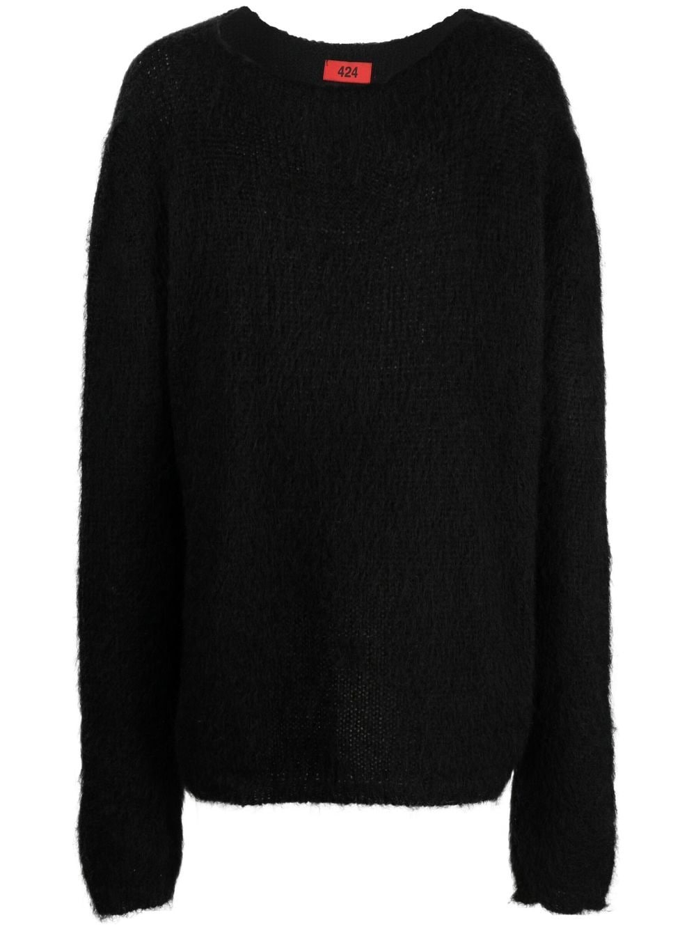 424 logo-patch oversize jumper - Black von 424