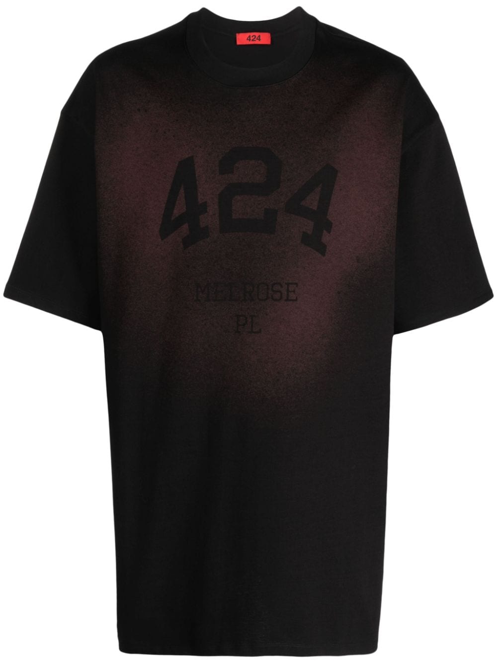 424 logo-print faded cotton T-shirt - Black von 424