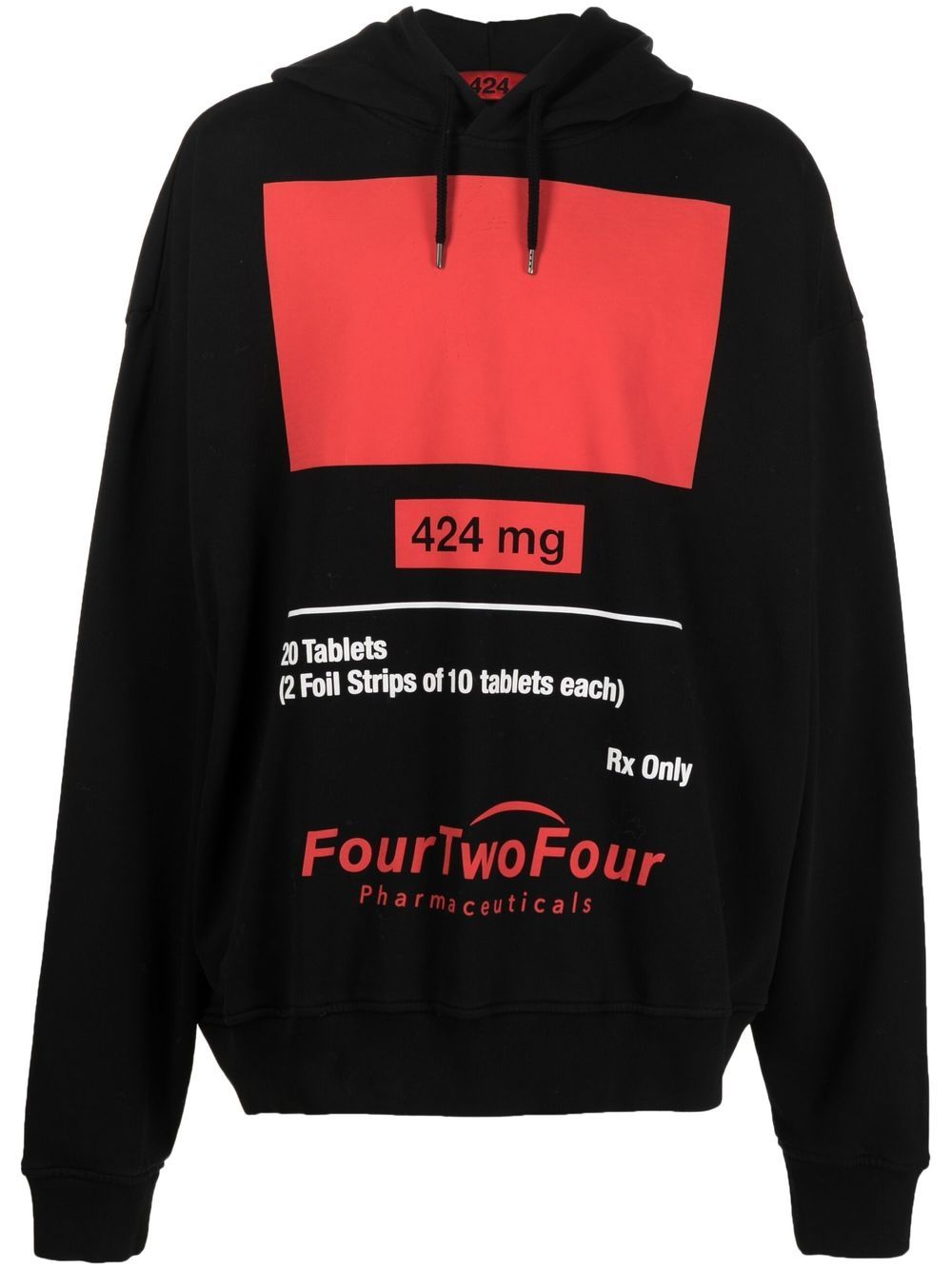 424 logo-print pullover hoodie - Black von 424