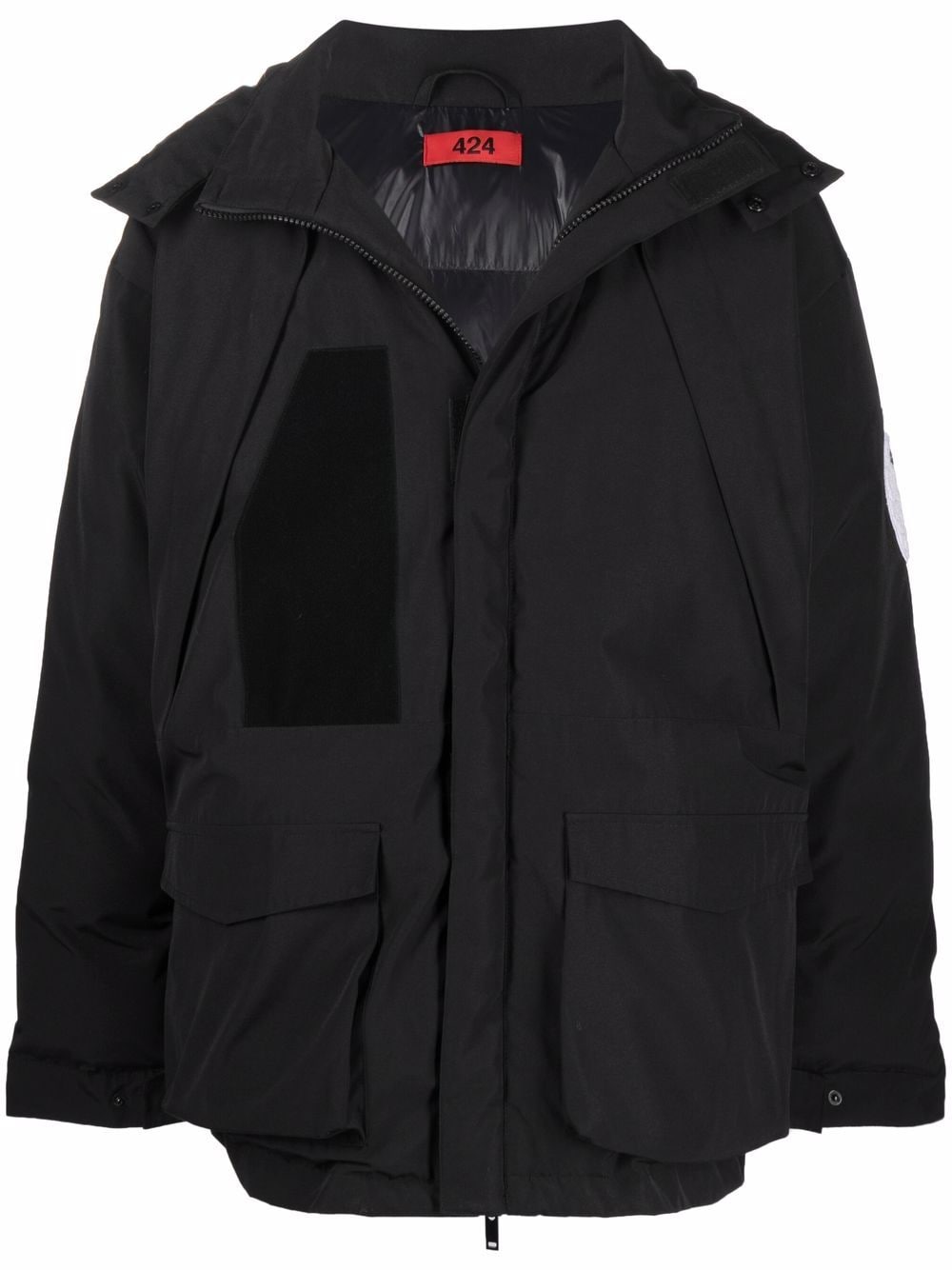 424 padded hooded coat - Black von 424