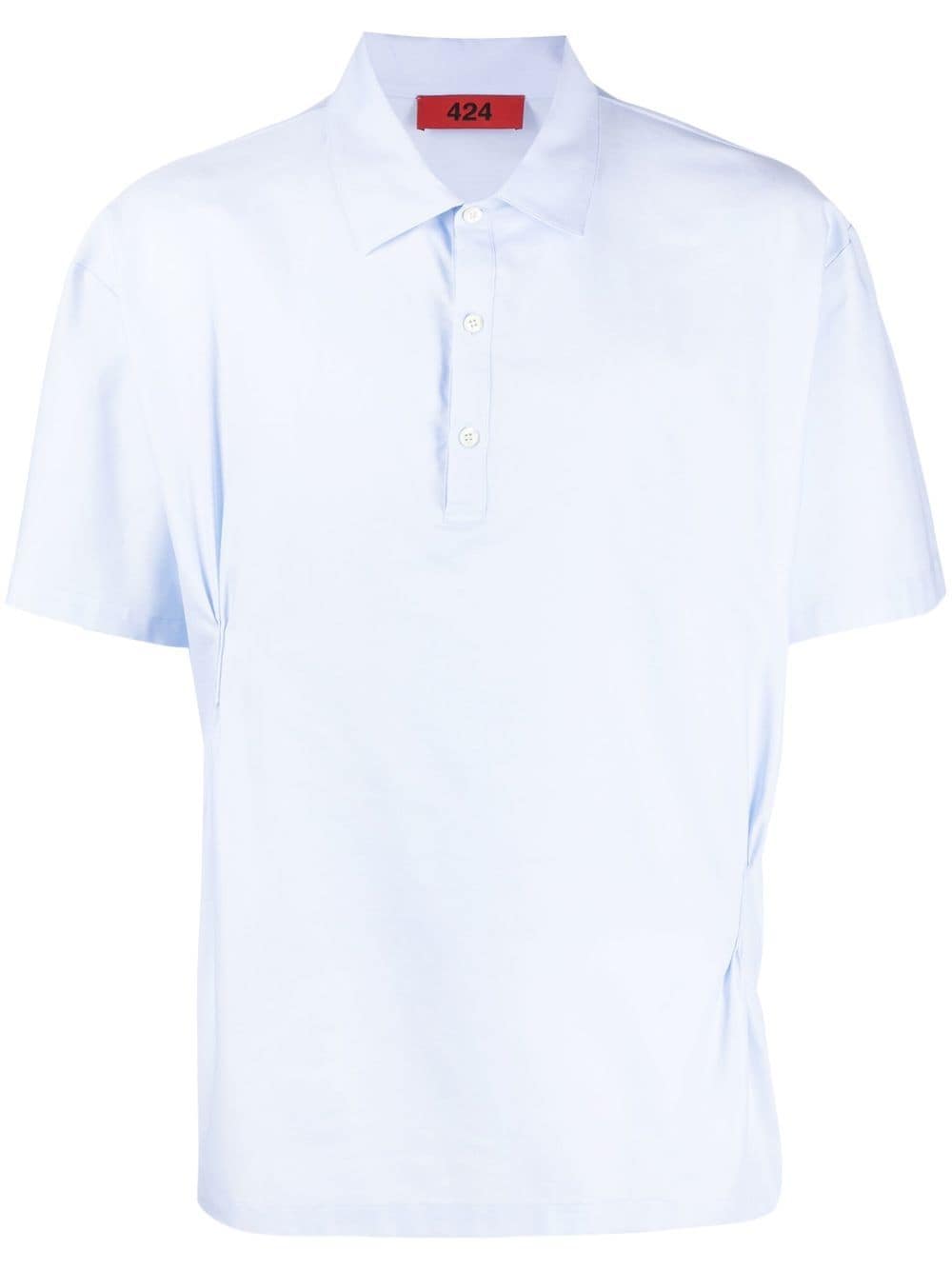 424 pinched-detail shortsleeved shirt - Blue von 424