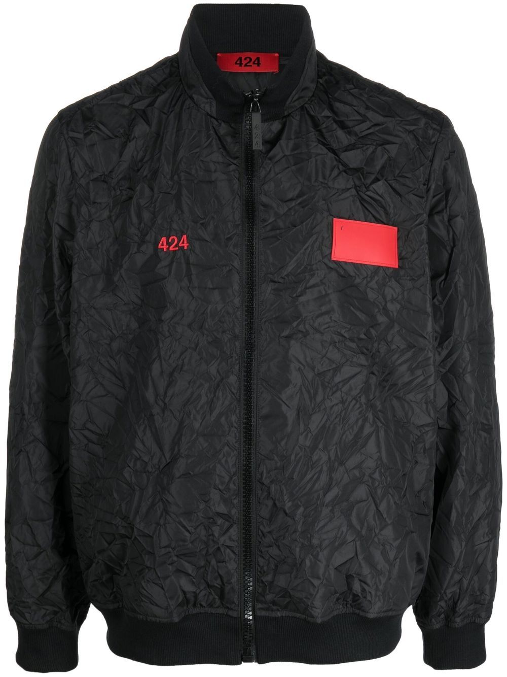 424 wrinkled-effect sport jacket - Black von 424
