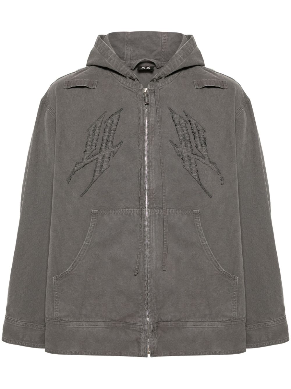 44 LABEL GROUP Fraktur cotton hooded jacket - Grey von 44 LABEL GROUP