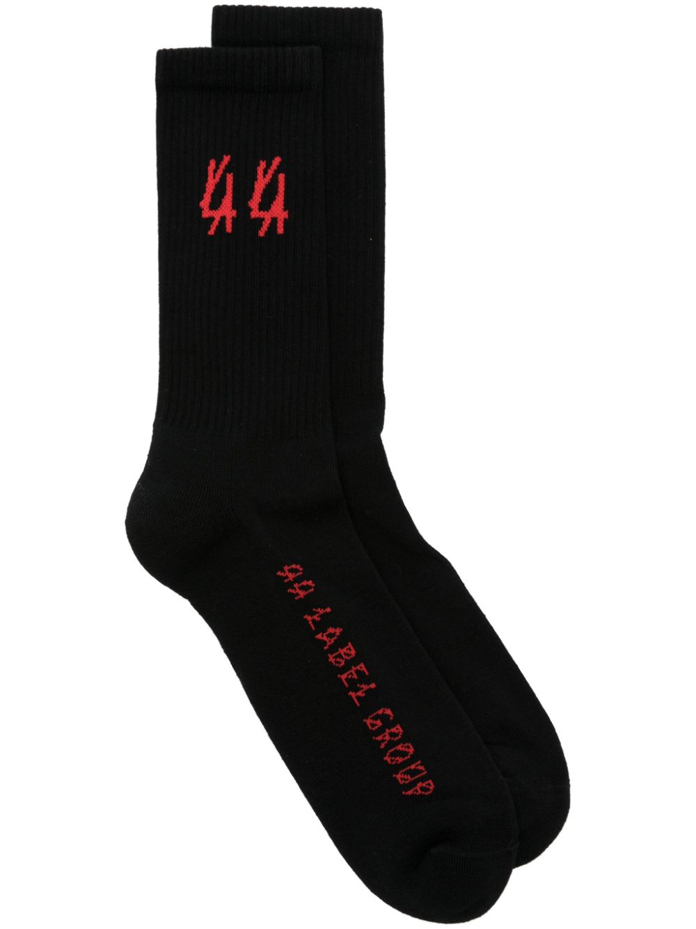 44 LABEL GROUP logo-intarsia ribbed socks - Black von 44 LABEL GROUP