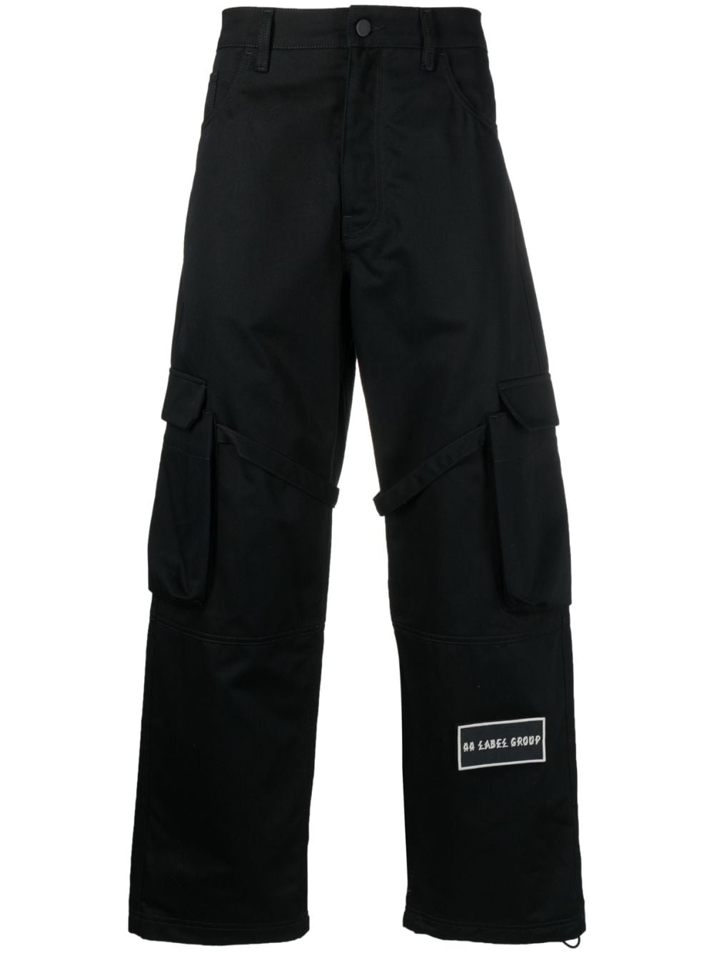 44 LABEL GROUP logo-patch cotton cargo pants - Black von 44 LABEL GROUP