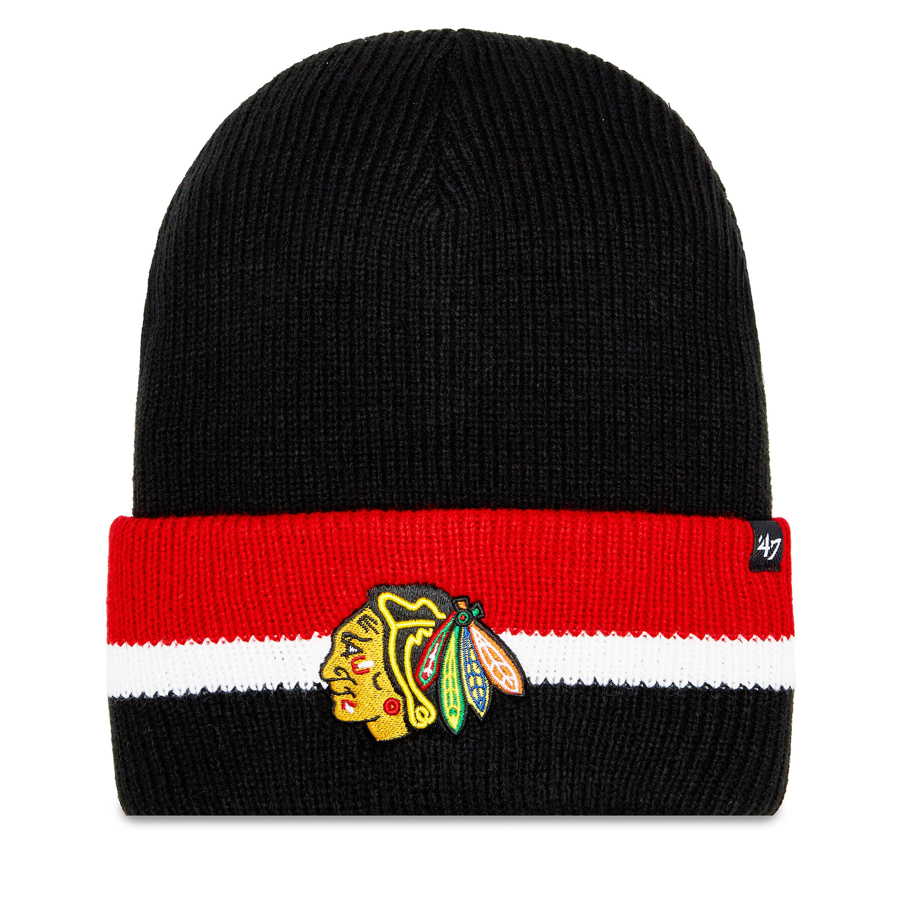 Mütze 47 Brand NHL Chicago Blackhawks Split Cuff 47 H-SPLCC04ACE-BKA Black von 47 Brand