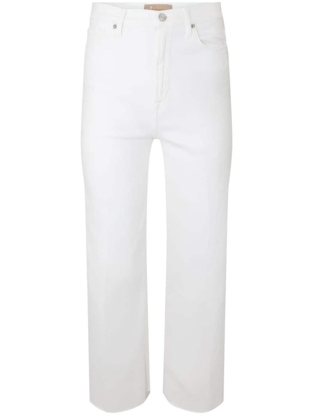 7 For All Mankind Jo high-rise cropped jeans - White von 7 For All Mankind