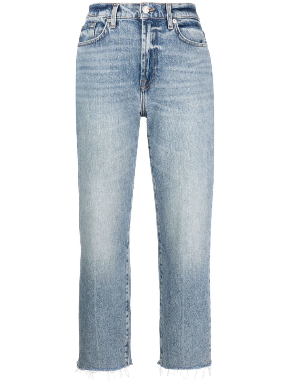 7 For All Mankind Logan fringed cropped jeans - Blue von 7 For All Mankind