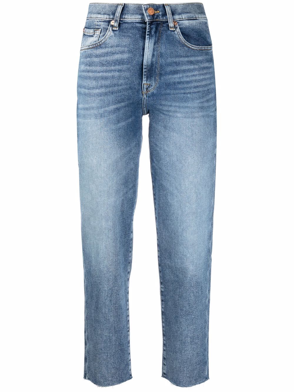 7 For All Mankind Malia high-waisted straight leg jeans - Blue von 7 For All Mankind