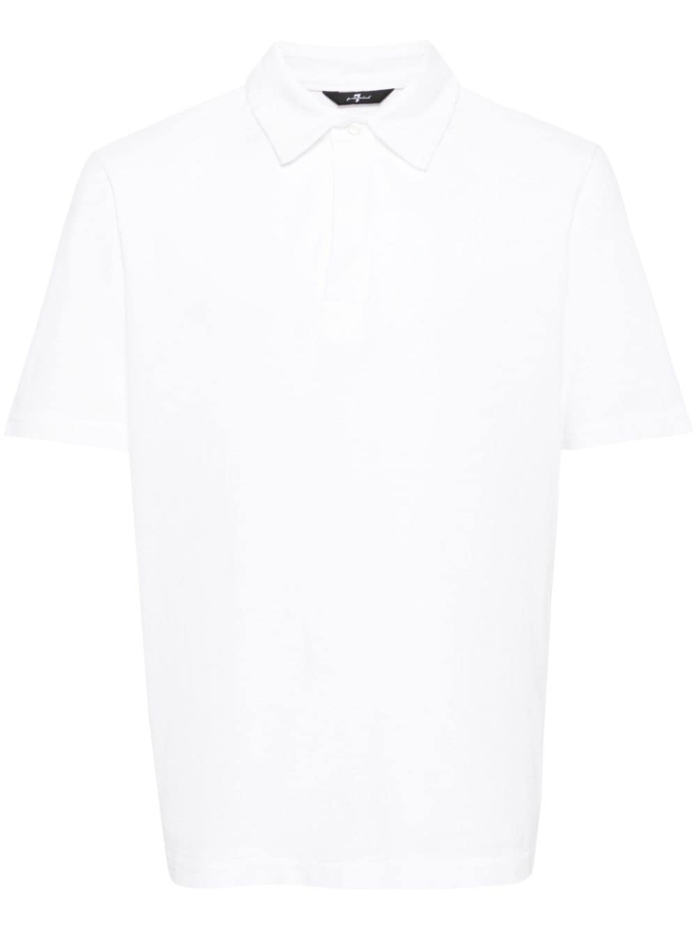 7 For All Mankind buttoned cotton polo shirt - White von 7 For All Mankind