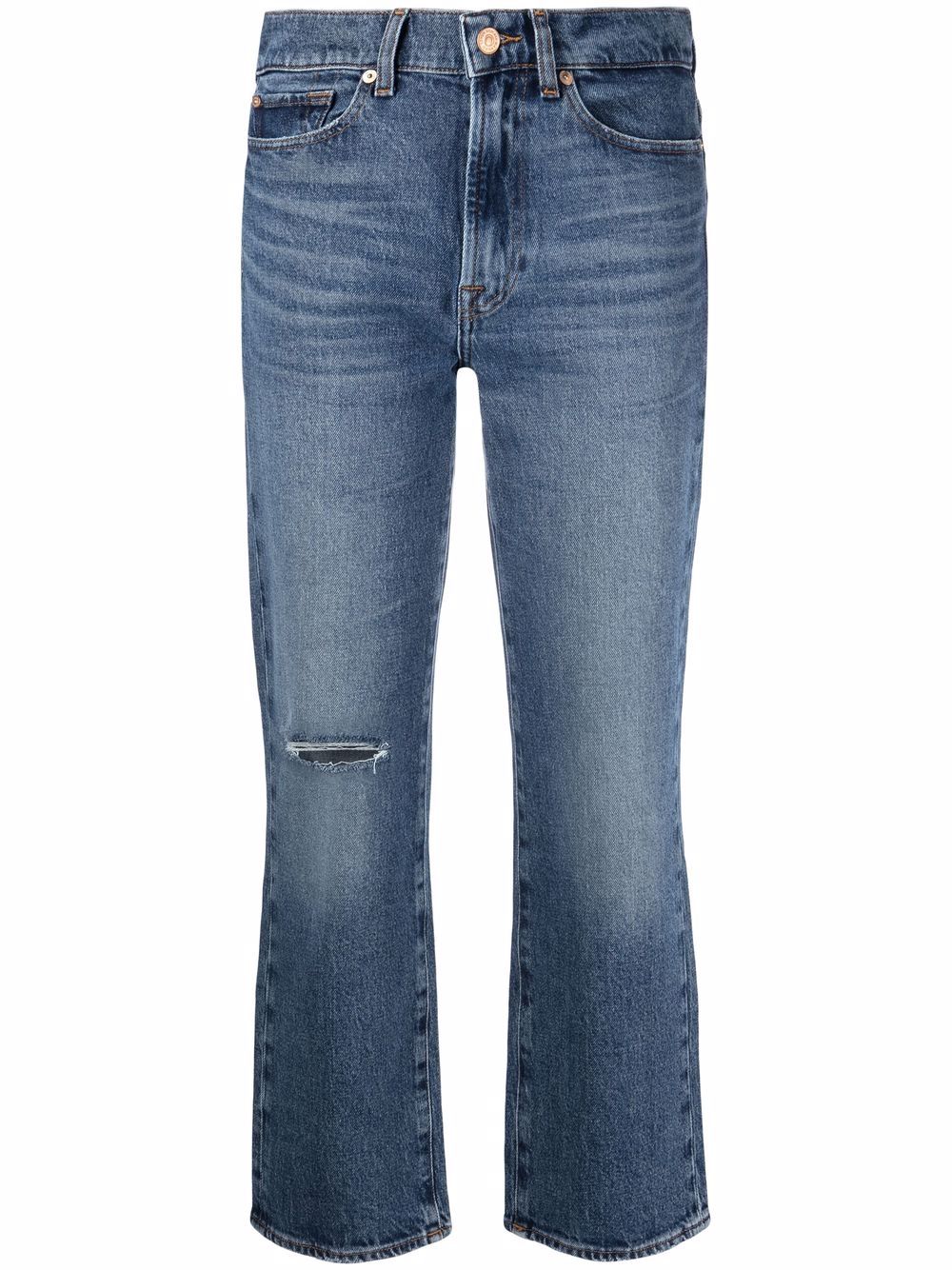 7 For All Mankind high-rise cropped Logan jeans - Blue von 7 For All Mankind