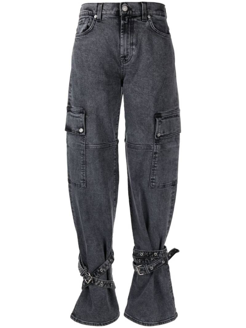 7 For All Mankind high-rise wide-leg cargo jeans - Grey von 7 For All Mankind