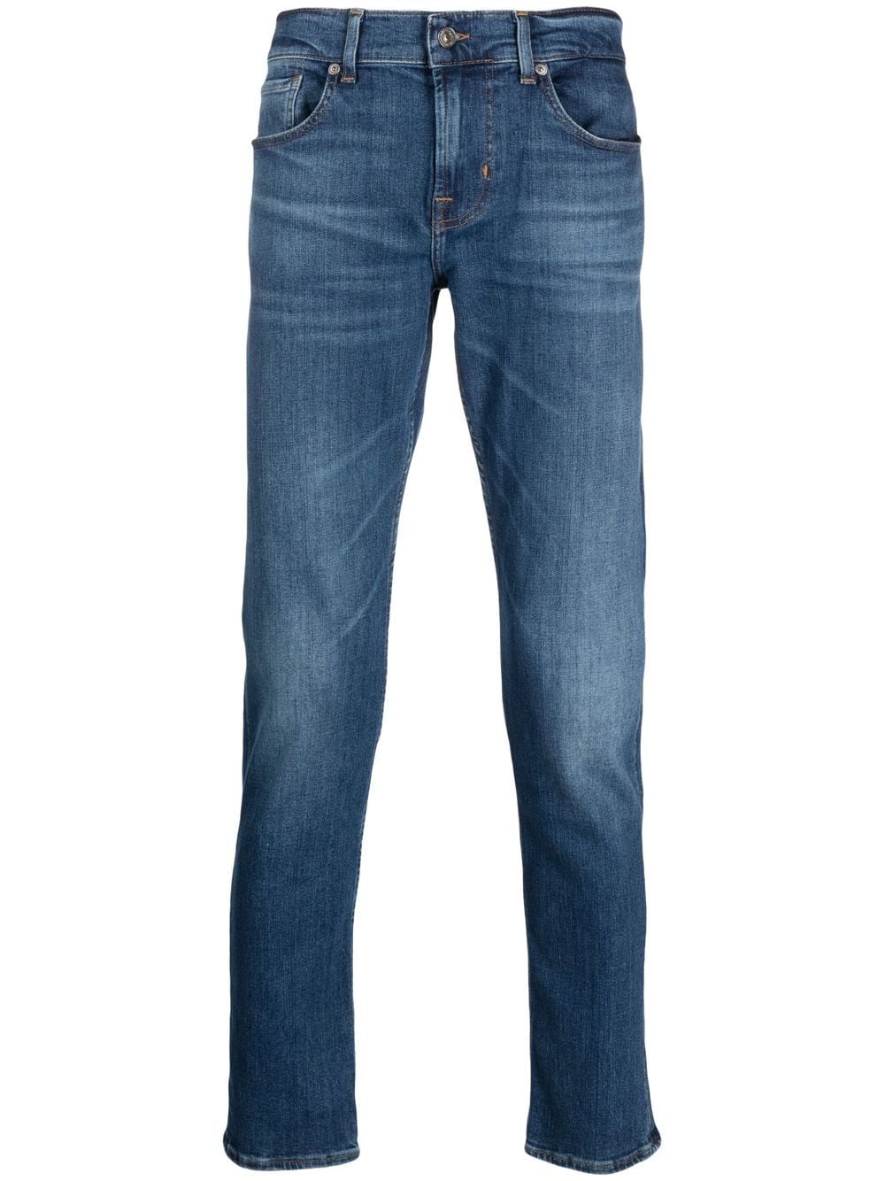 7 For All Mankind logo-patch tapered jeans - Blue von 7 For All Mankind