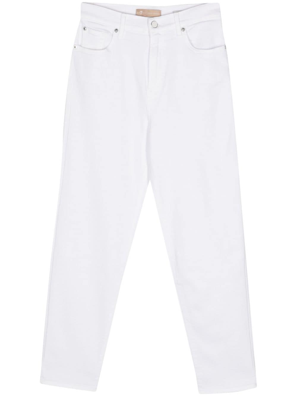 7 For All Mankind logo-patch tapered jeans - White von 7 For All Mankind