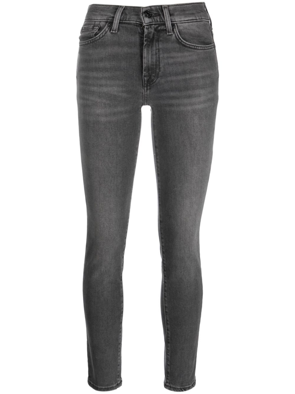 7 For All Mankind mid-rise cropped skinny jeans - Black von 7 For All Mankind