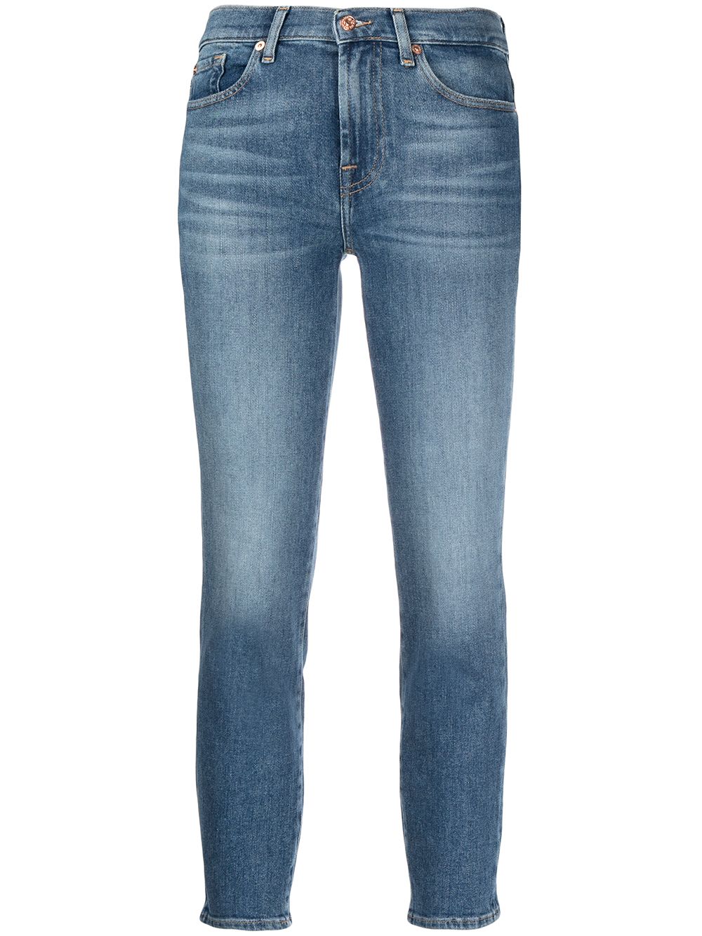 7 For All Mankind mid-rise skinny cropped jeans - Blue von 7 For All Mankind