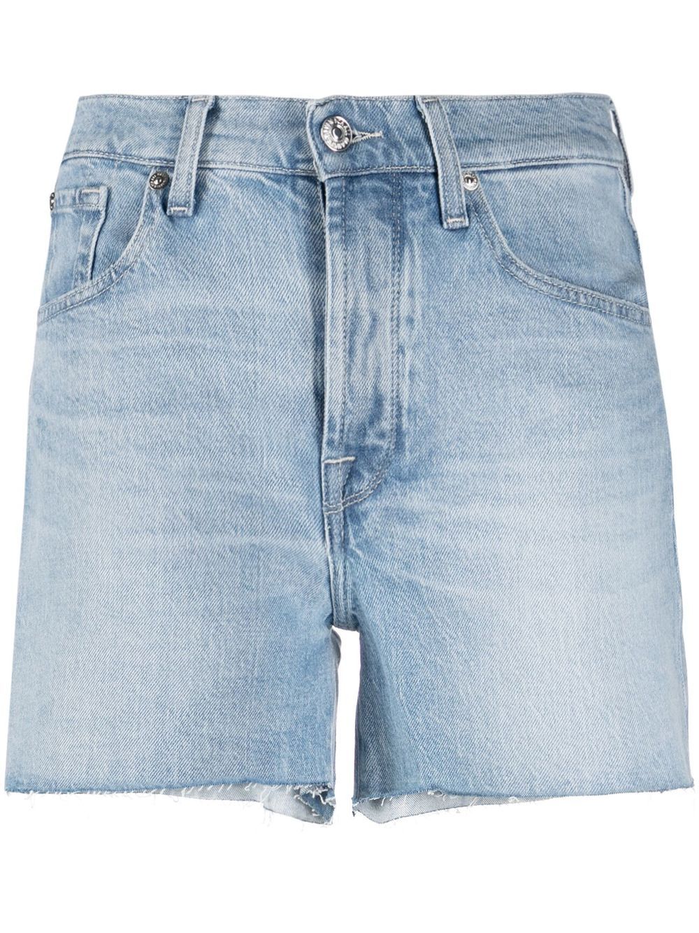 7 For All Mankind raw-cut hem shorts - Blue von 7 For All Mankind