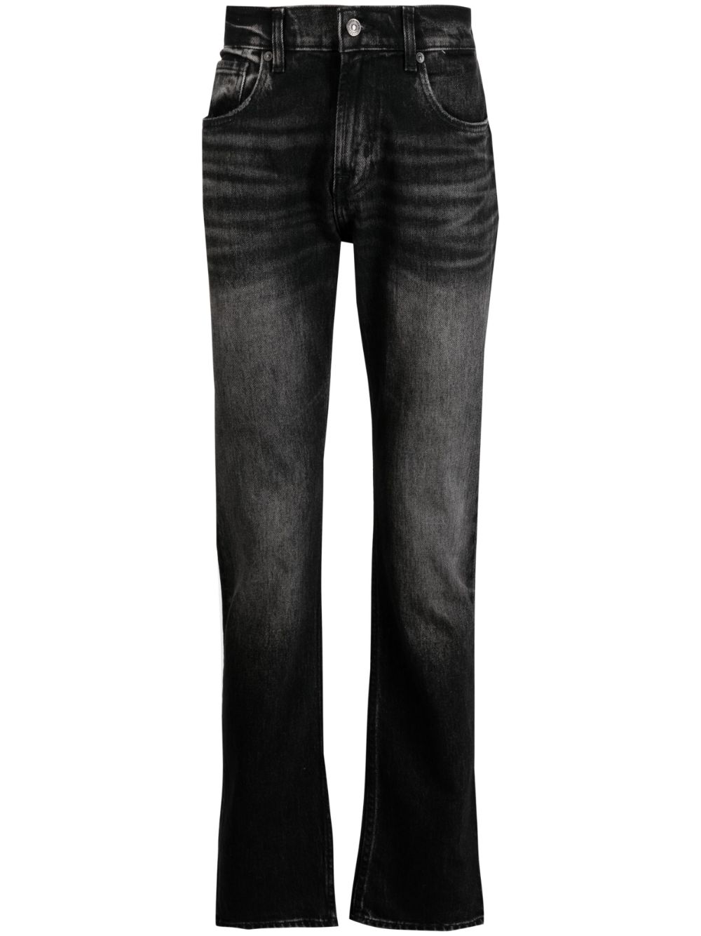 7 For All Mankind mid-rise straight-leg jeans - Black von 7 For All Mankind