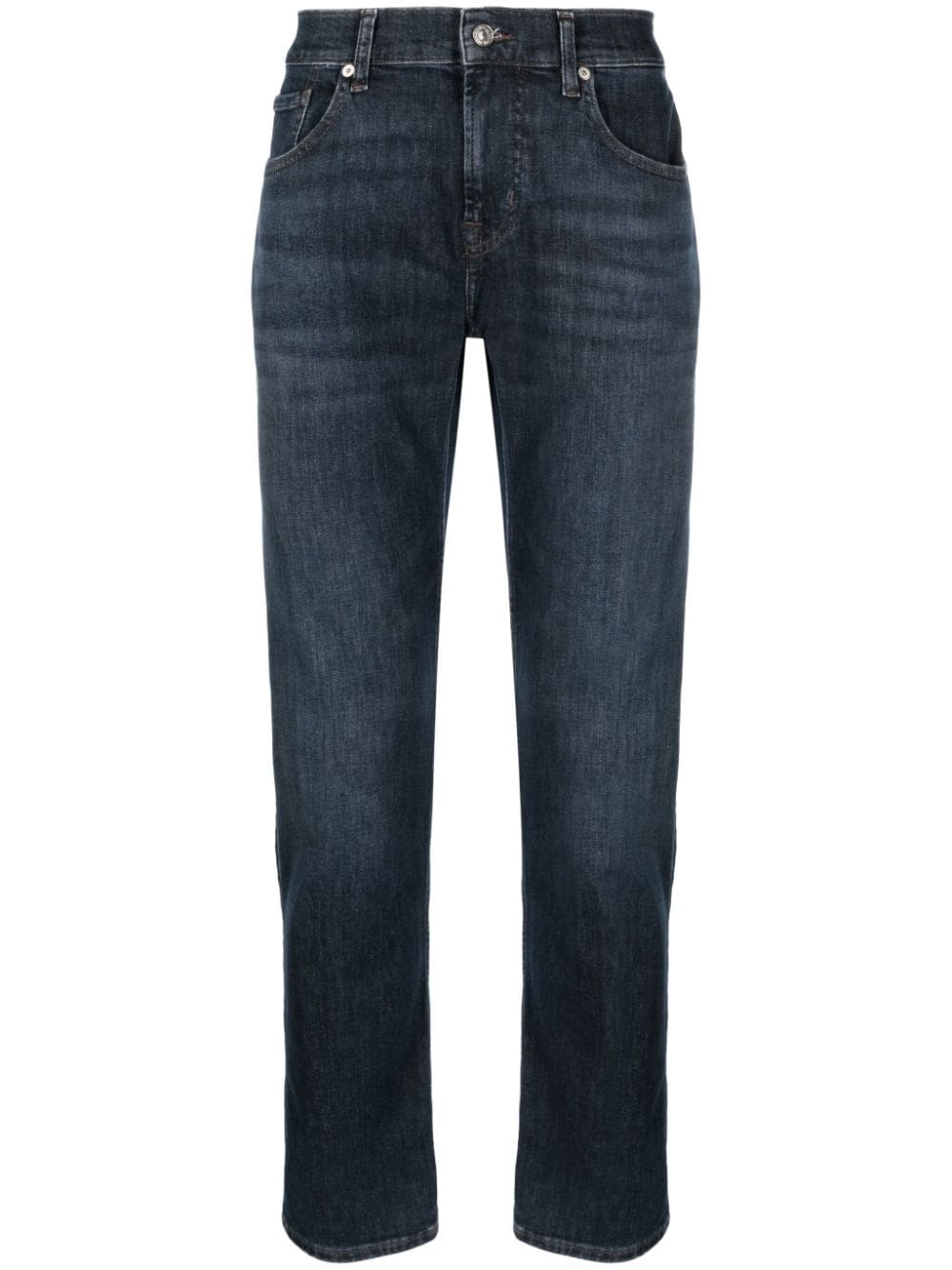 7 For All Mankind whiskering-effect tapered-leg jeans - Blue von 7 For All Mankind