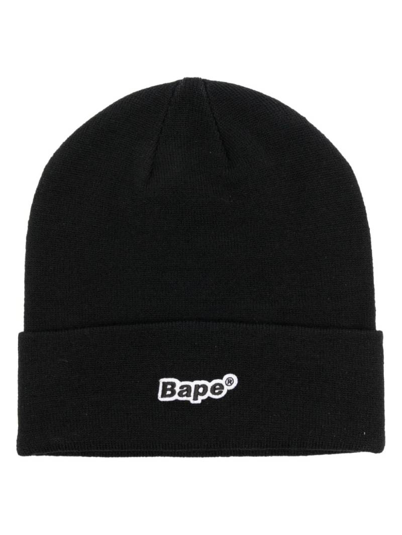 A BATHING APE® Bape-patch knitted beanie - Black von A BATHING APE®