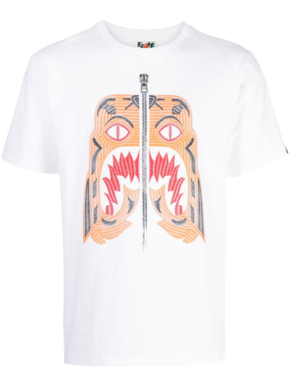A BATHING APE® Tiger-embroidery cotton T-shirt - White von A BATHING APE®