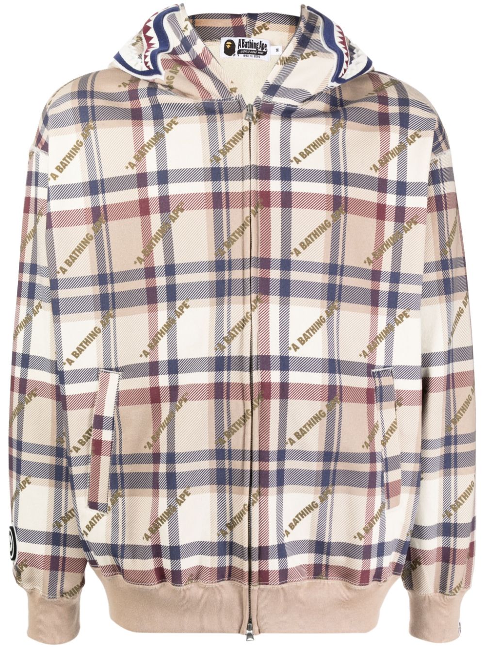 A BATHING APE® check cotton hoodie - Brown von A BATHING APE®