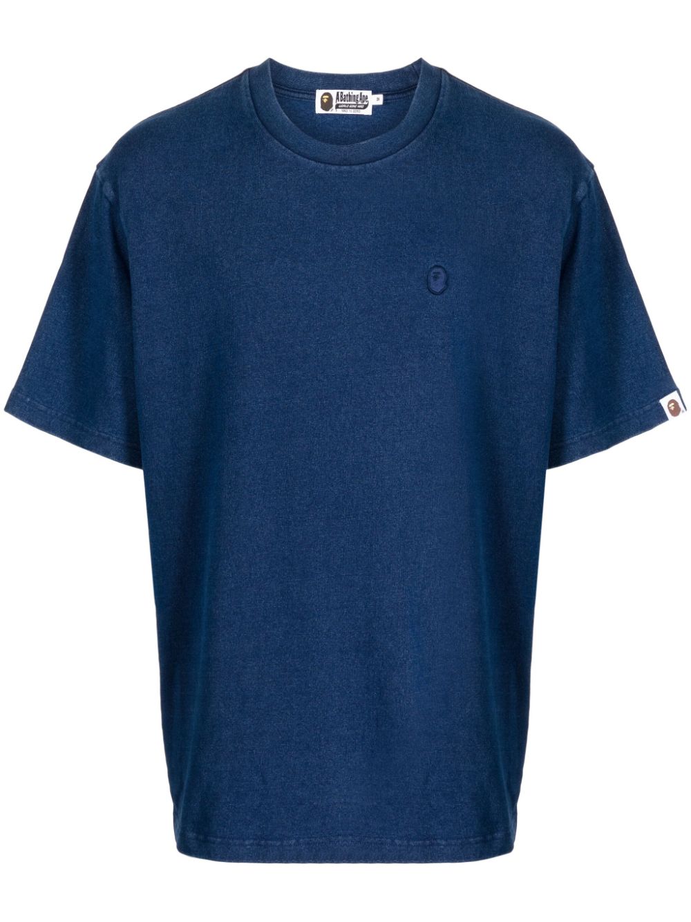 A BATHING APE® logo-embroidered cotton T-shirt - Blue von A BATHING APE®