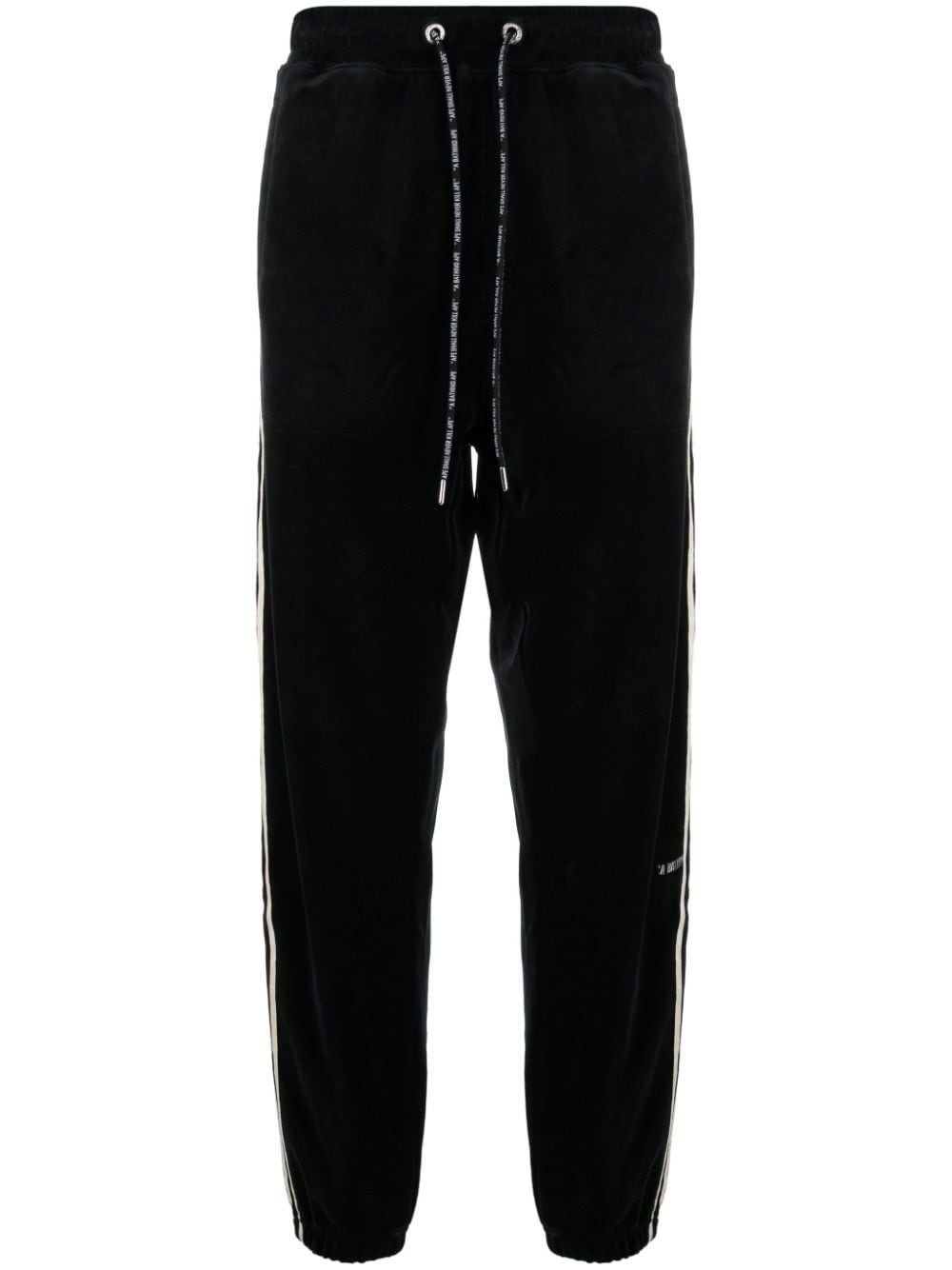 A BATHING APE® logo-embroidered cotton blend track pants - Black von A BATHING APE®