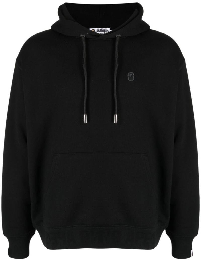 A BATHING APE® logo-patch cotton-blend hoodie - Black von A BATHING APE®