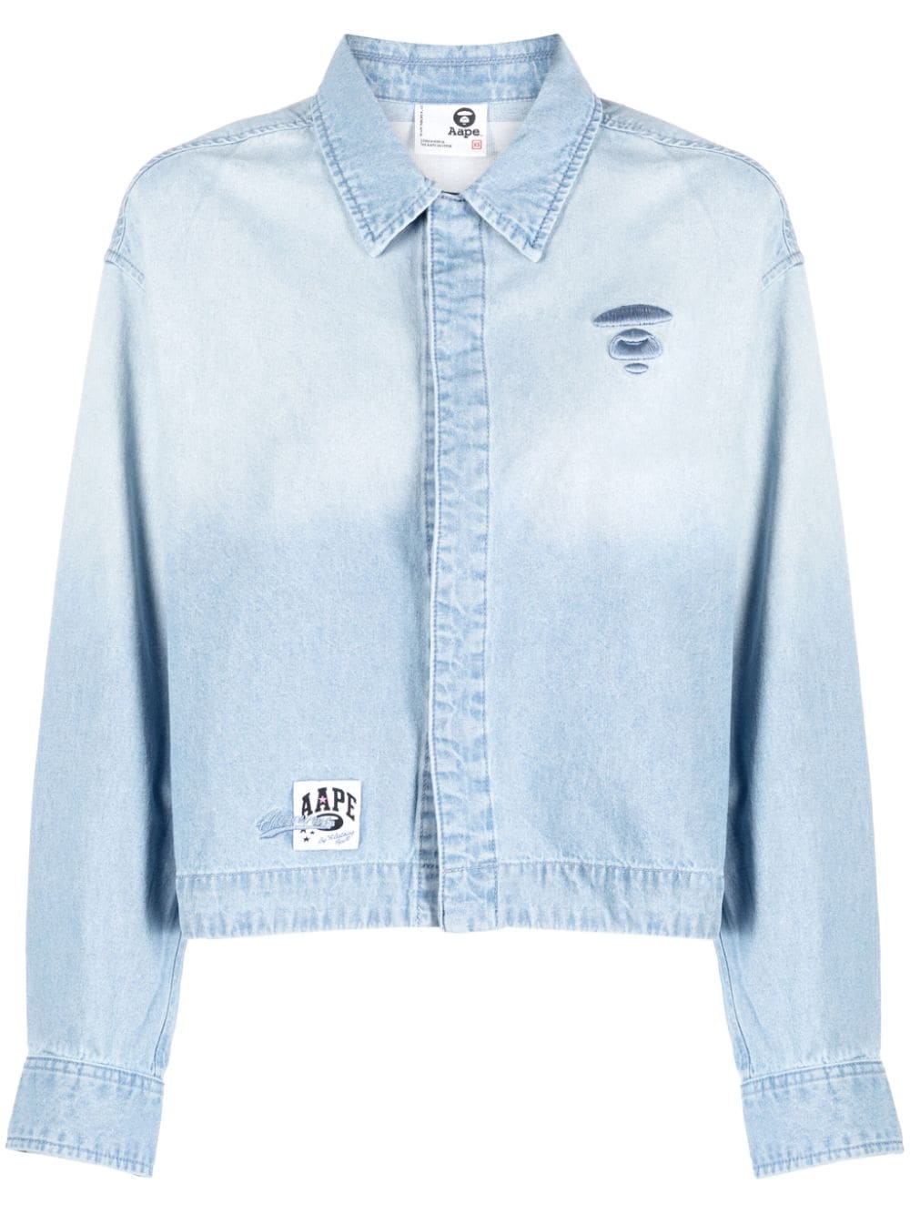 AAPE BY *A BATHING APE® logo-patch denim jacket - Blue von AAPE BY *A BATHING APE®