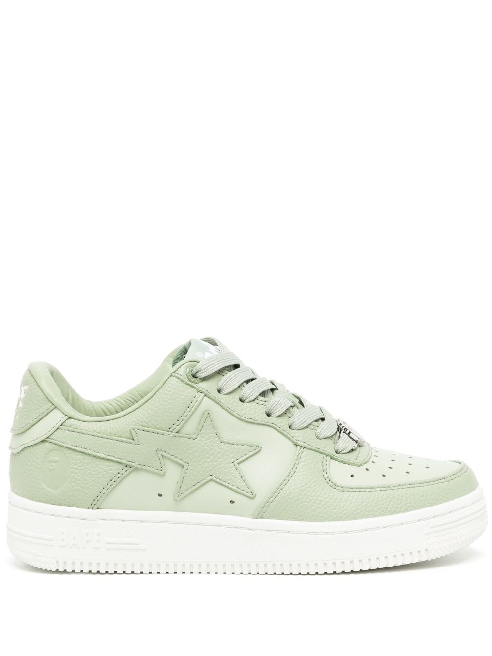 A BATHING APE® logo-patch leather sneakers - Green von A BATHING APE®