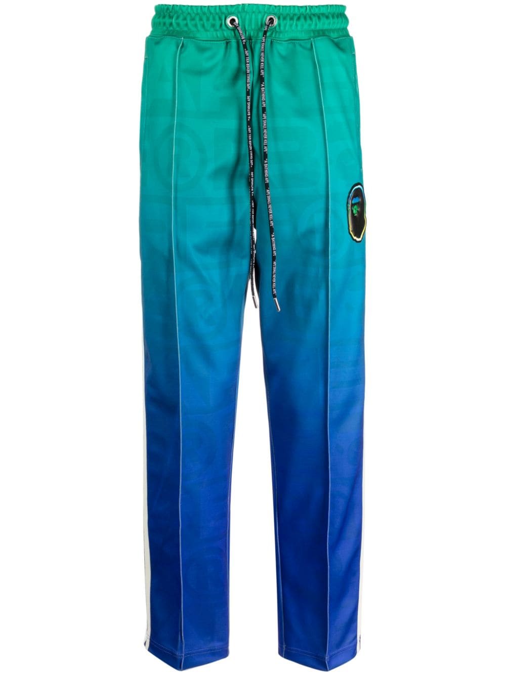 A BATHING APE® logo-patch ombré-effect track pants - Green von A BATHING APE®