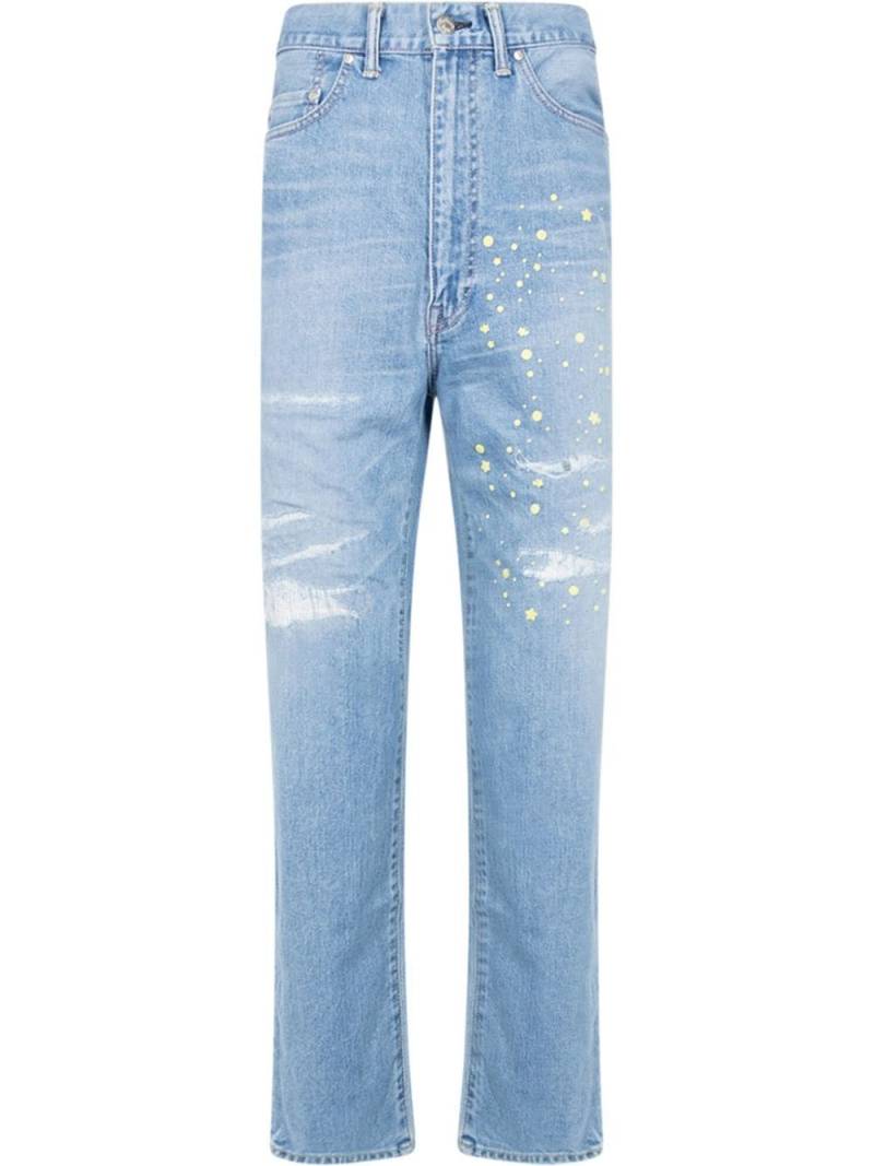 A BATHING APE® x Kid Cudi Damaged Denim straight-leg jeans - Blue von A BATHING APE®
