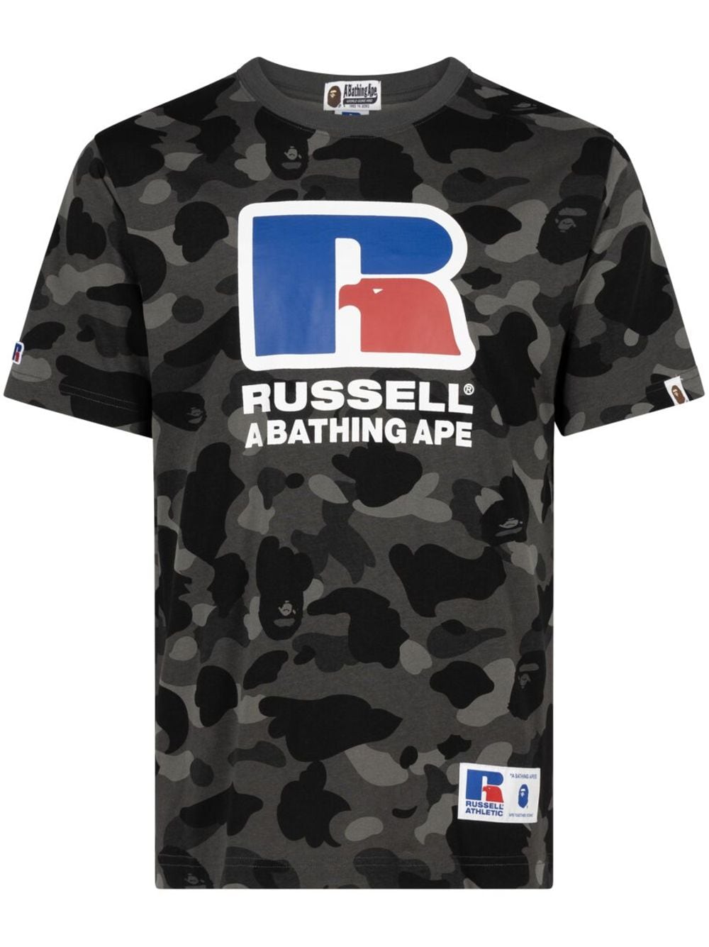 A BATHING APE® x Russell Athletic Color Camo T-shirt - Black von A BATHING APE®