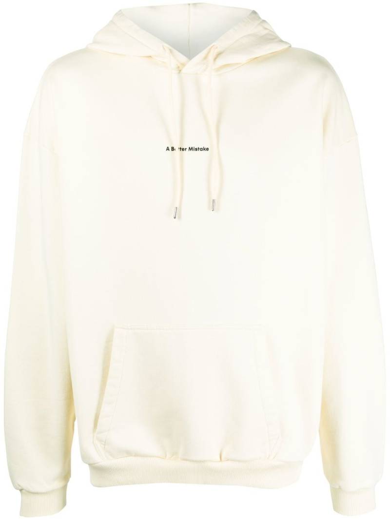 A BETTER MISTAKE logo print pullover hoodie - Neutrals von A BETTER MISTAKE