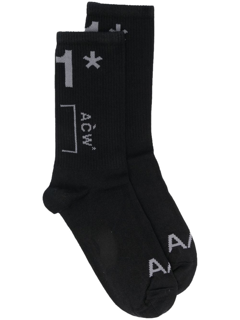 A-COLD-WALL* A/1 intarsia-logo ankle socks - Black von A-COLD-WALL*