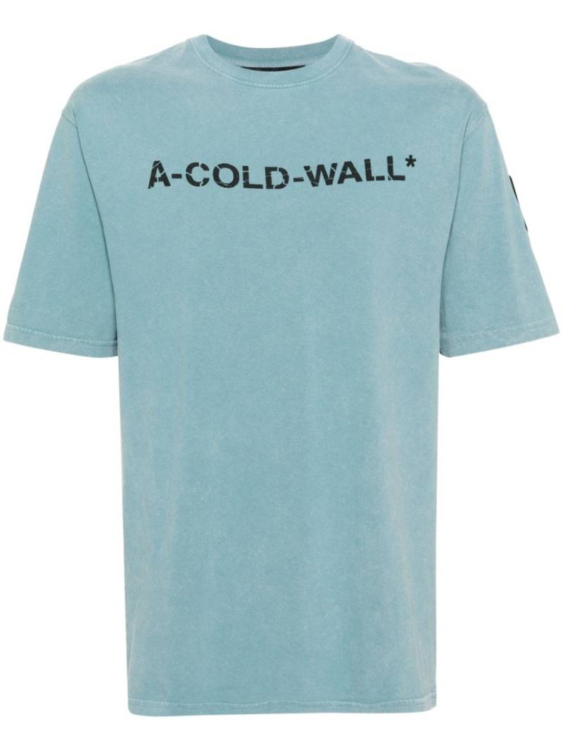 A-COLD-WALL* Overdye logo-print T-shirt - Blue von A-COLD-WALL*