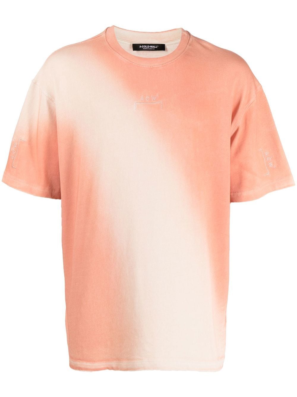 A-COLD-WALL* embroidered-logo gradient T-shirt - Orange von A-COLD-WALL*
